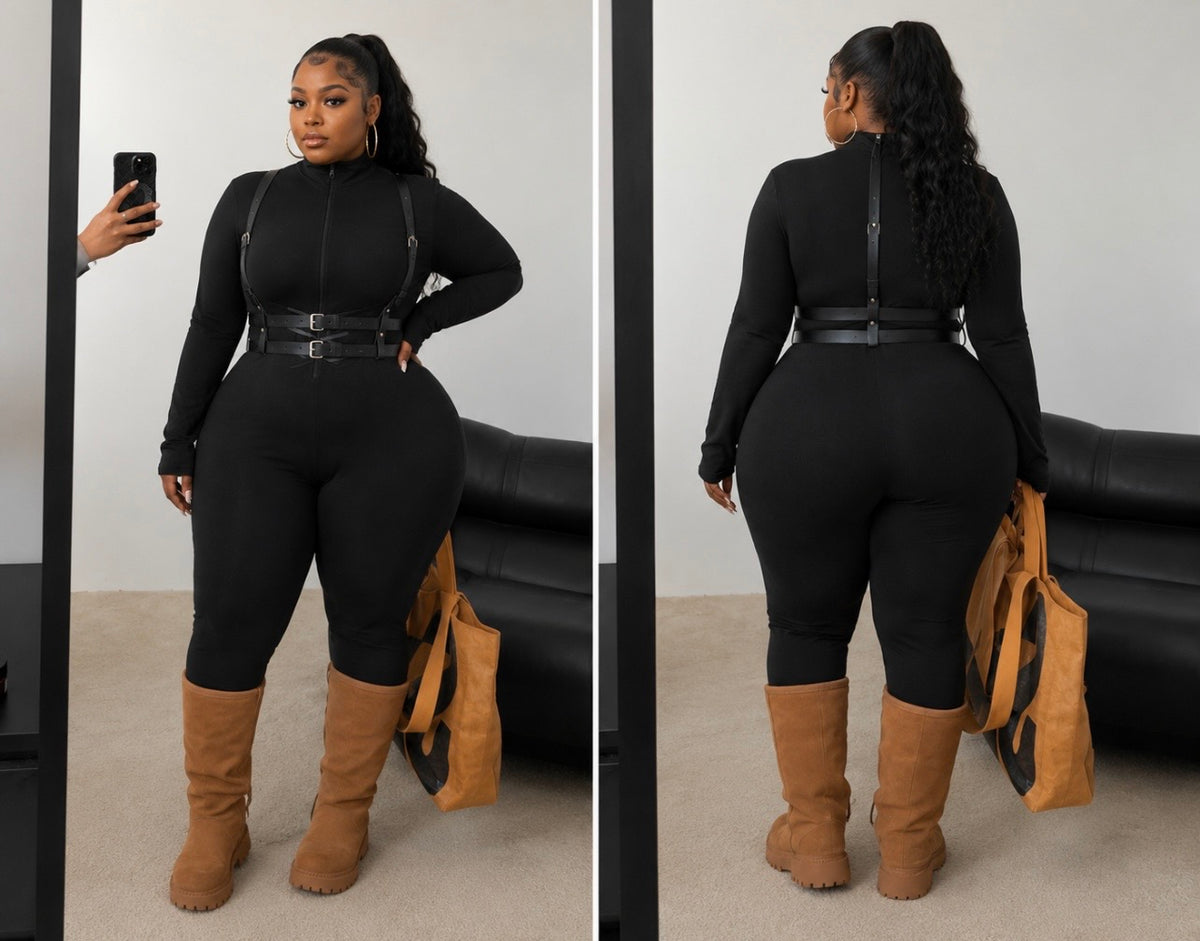Sexy Black Jumpsuit Set